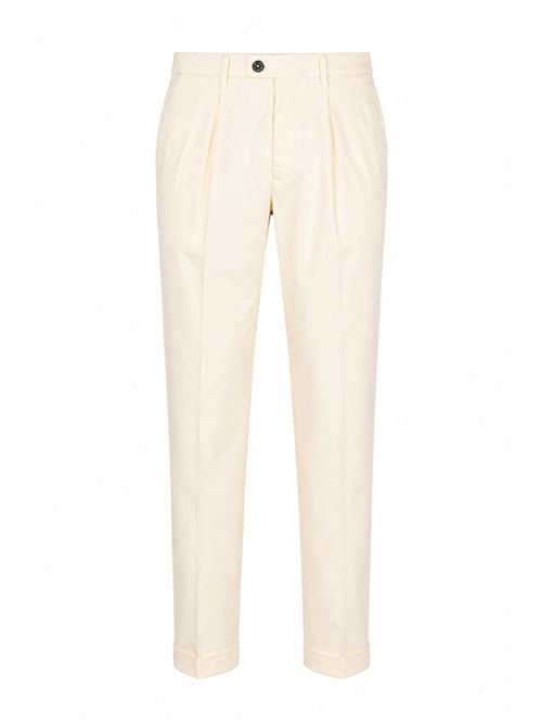 Pantalone Frederick in misto lino e cotone con pinces Panna MICHELE CARBONE | FREDERICK 2951PANNA